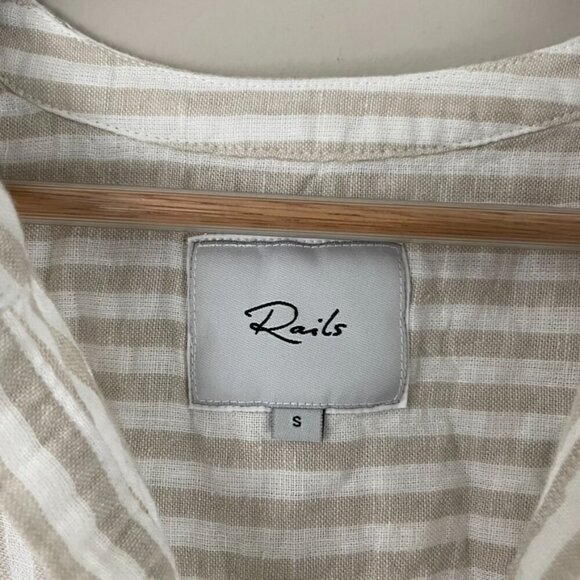 Rails Angelina Smocked Mini Dress in Dune Stripe Size Small - Picture 3 of 6